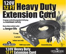 Heavy Duty Extension Cord, 120V, 12'