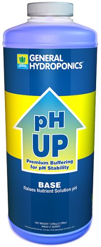 General Hydroponics pH Up Liquid, Quart