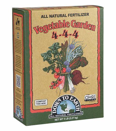 Down To Earth Vegetable Garden Natural Fertilizer 4-4-4, 5 lb