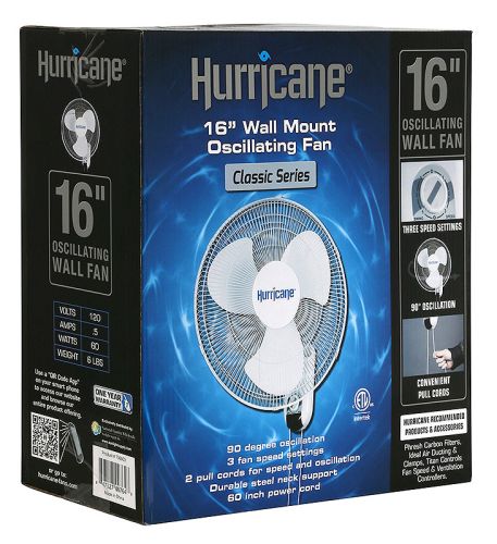 Hurricane Classic Wall Mount Oscillating Fan 16