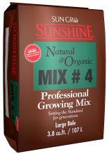 SunGro Horticulture Sunshine Natural & Organic Mix #4, 3.8 cf